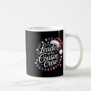 Leader Of The Cousin Crew Xmas Lights Red Plaid Sa Coffee Mug