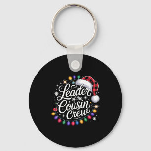 Leader Of The Cousin Crew Xmas Lights Red Plaid Sa Key Ring