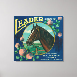 Leader Orange LabelCorona, CA Canvas Print