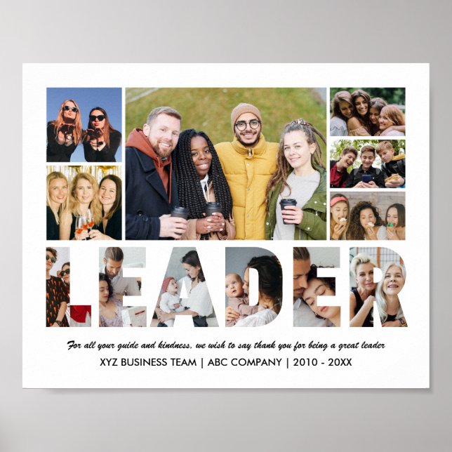 Leader Photo Collage Retired Boss Farewell Party Poster (Front)