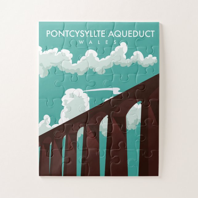 Leaderfoot Viaduct Scotland travel poster Jigsaw P Puzzle (Vertical)