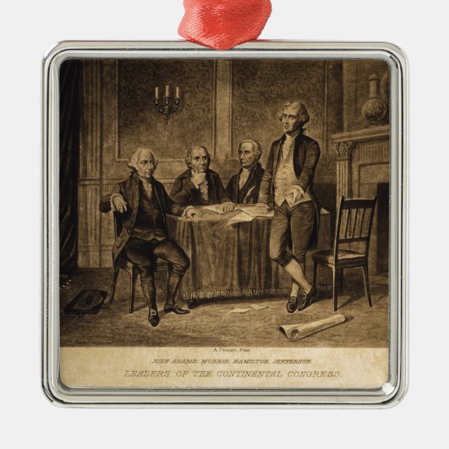 Leaders of the Continental Congress by A. Tholey Metal Tree Decoration (Front)