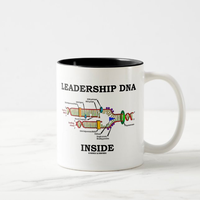 Leadership DNA Inside (DNA Replication) Two-Tone Coffee Mug (Right)