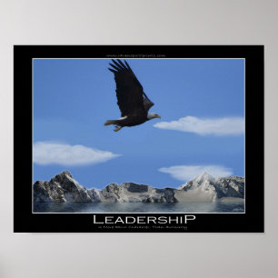 LEADERSHIP Flying Eagle & Mountains Motivational Poster