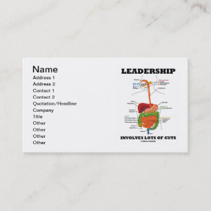 Leadership Involves Lots Of Guts (Anatomy) Business Card