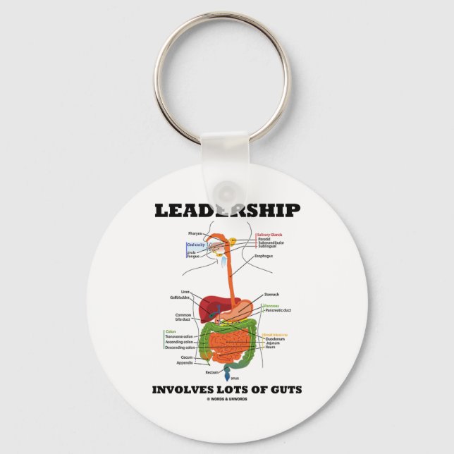 Leadership Involves Lots Of Guts (Digestive Humour Key Ring (Front)