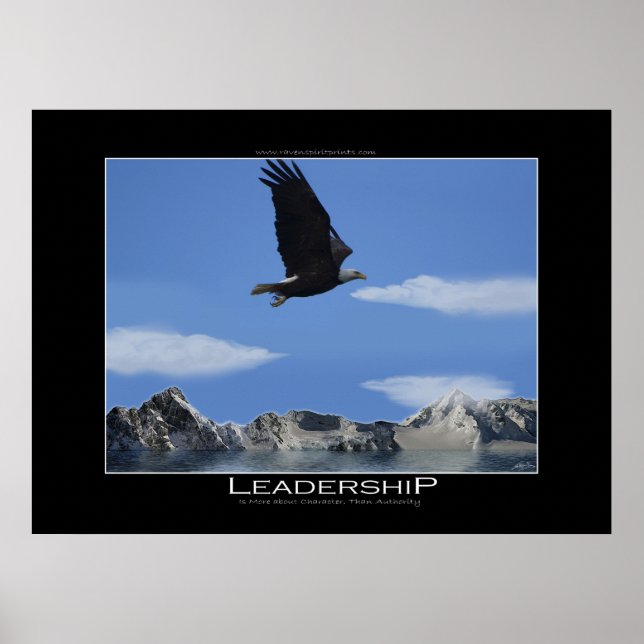 LEADERSHIP Large Bald Eagle Motivational Poster (Front)
