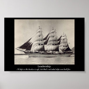 LEADERSHIP Motivational Sail Ship Print