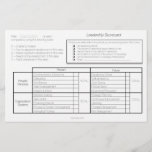 Leadership Scorecard Flyer<br><div class="desc">Assess your own leadership or use it in mentorship and coaching relationships to assess other people's leadership development. It can be used as an alternative to formal 360 assessments. The Leadership Scorecard is a simple and powerful tool that can help with the complex process of leadership development.</div>