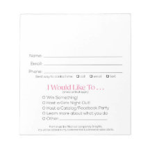 Leads Booking & Recruit Drawing Slip Pink Zebra