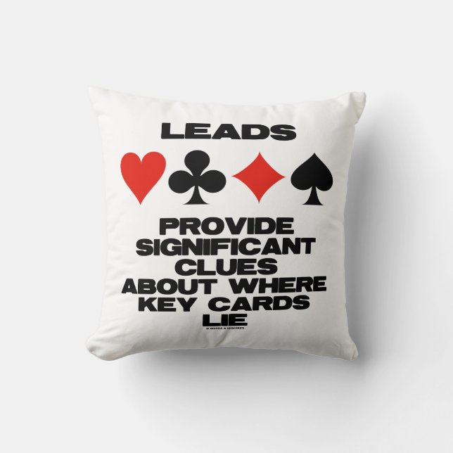 Leads Provide Significant Clues About Key Cards Cushion (Front)