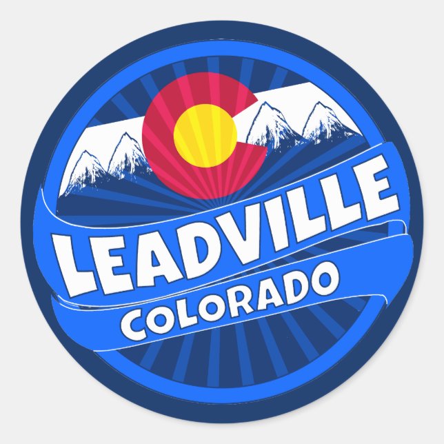 Leadville Colorado mountain burst sticker (Front)