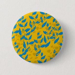 leaf 6 cm round badge