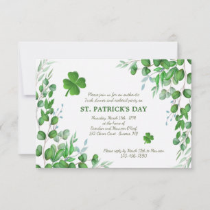 Leaf Accents St. Patrick's Day Invitation