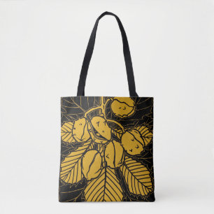 Leaf Aesthetic Flower Pattern Transparent Flower T Tote Bag