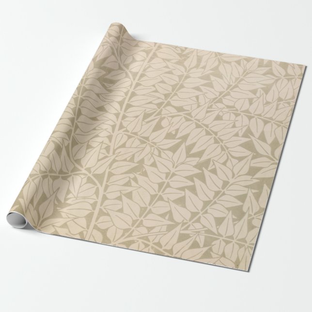 Leaf and Branch Pattern (by William Morris) Wrapping Paper (Unrolled)