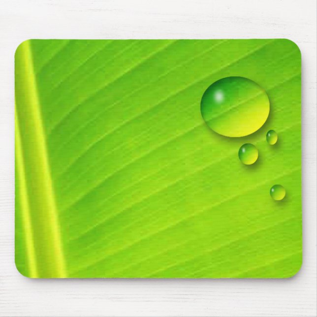 leaf and droplets mouse mat (Front)