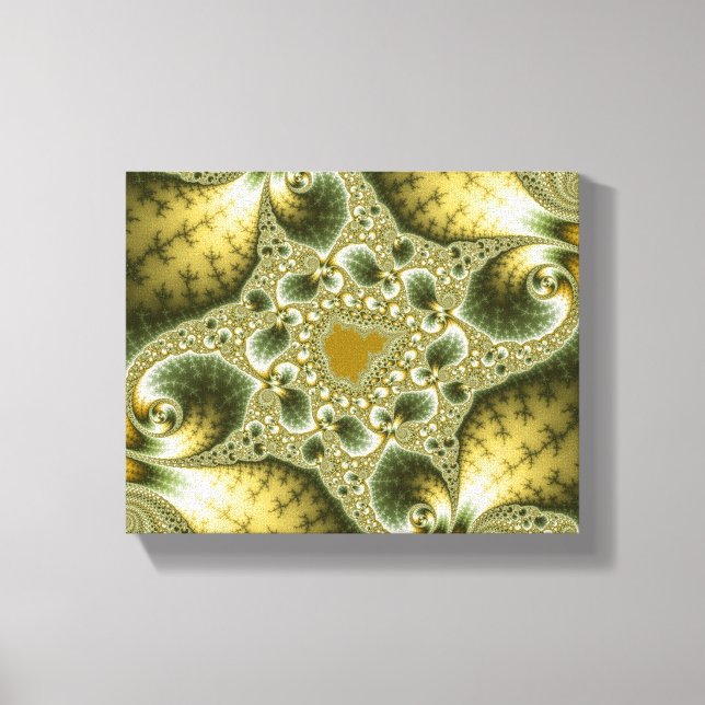 Leaf And Gold - Fractal Art Canvas Print (Front)