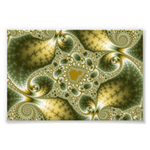 Leaf And Gold - Fractal Art Photo Print