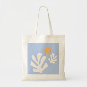 Leaf And Sun Cut Outs Abstract Shapes Pastel Blue Tote Bag