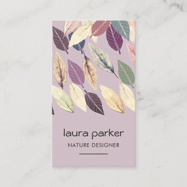 Leaf Art Dry Nature Yoga Meditation Massage Business Card (Front)