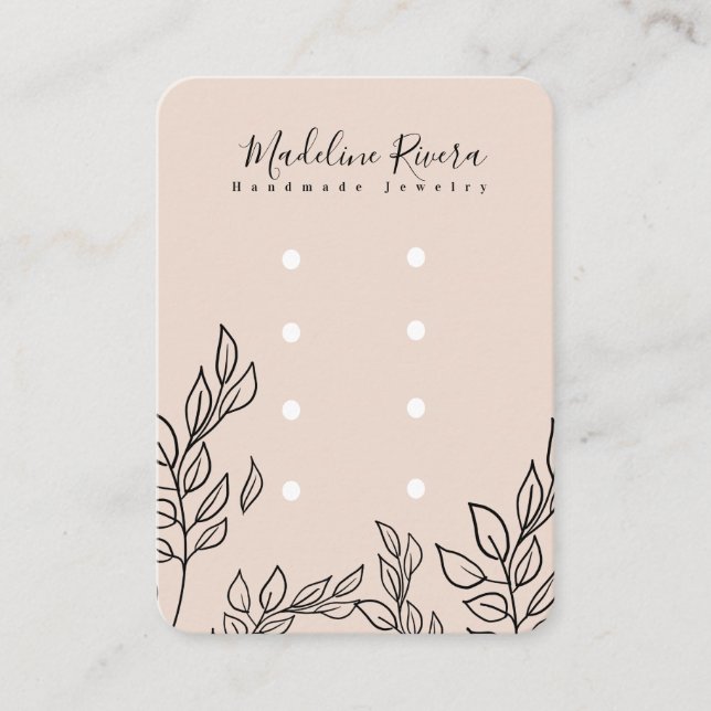 Leaf  Artisan Earring Studs Display Cards (Front)