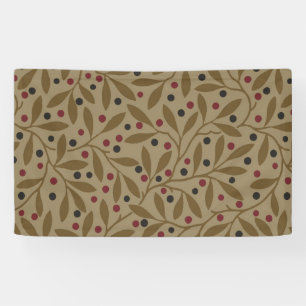 Leaf Berry Classic Colourful Pretty Pattern Art Banner