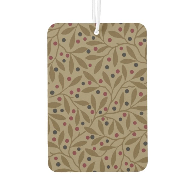 Leaf Berry Classic Colourful Pretty Pattern Art Car Air Freshener (Back)