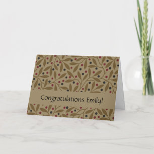 Leaf Berry Classic Colourful Pretty Pattern Art Card