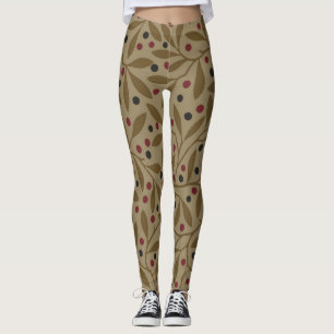 Leaf Berry Classic Colourful Pretty Pattern Art Leggings