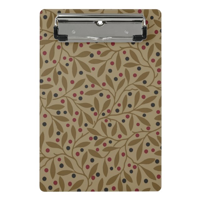 Leaf Berry Classic Colourful Pretty Pattern Art Mini Clipboard (Front)