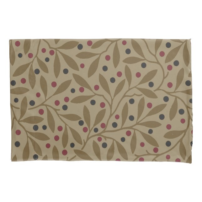 Leaf Berry Classic Colourful Pretty Pattern Art Pillowcase (Front)