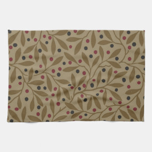 Leaf Berry Classic Colourful Pretty Pattern Art Tea Towel