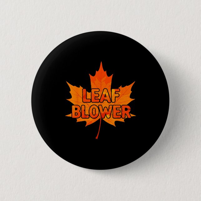 Leaf Blower Autumn Funny Halloween Matching Couple 6 Cm Round Badge (Front)