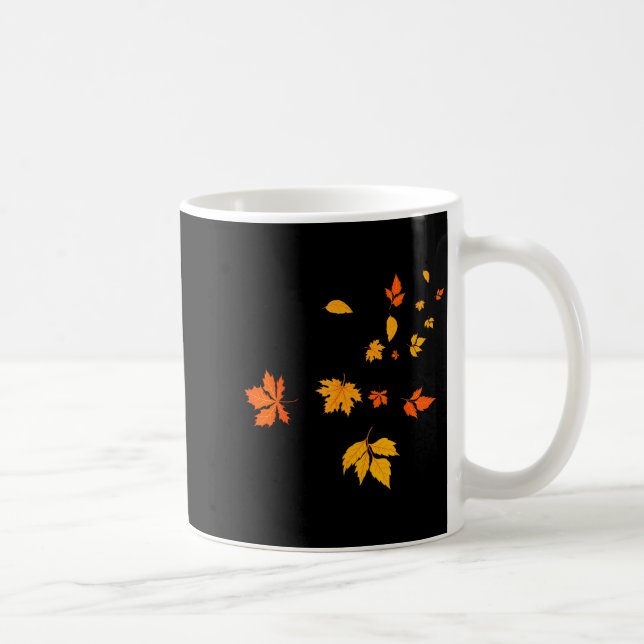 Leaf Blower Fall Leaves Funny Halloween Couple Mat Coffee Mug (Right)
