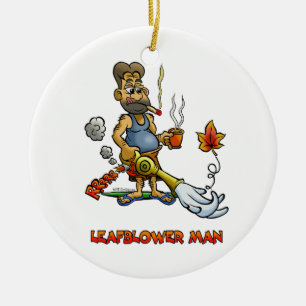 Leaf Blower Man! Ceramic Tree Decoration