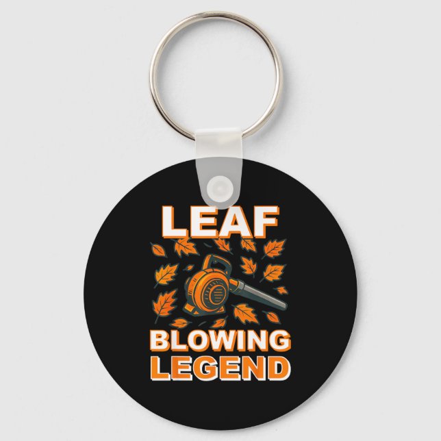 Leaf Blower Shirt Men Funny Lawn Care Leaf Blowing Key Ring (Front)