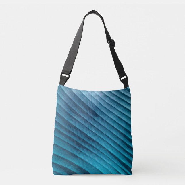 Leaf Blue Diagonal Crossbody Bag (Front)