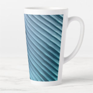 Leaf Blue Diagonal Latte Mug