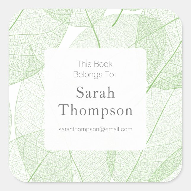Leaf Bookplate This Book Belongs To Stickers (Front)