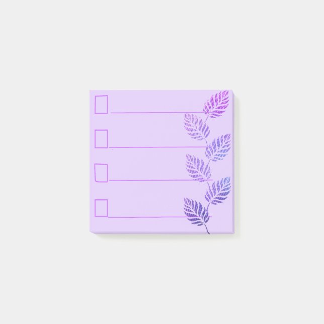 Leaf check list post-it notes (Front)