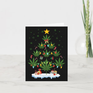 Leaf Christmas Tree Weed Stoner Xmas Premium Card