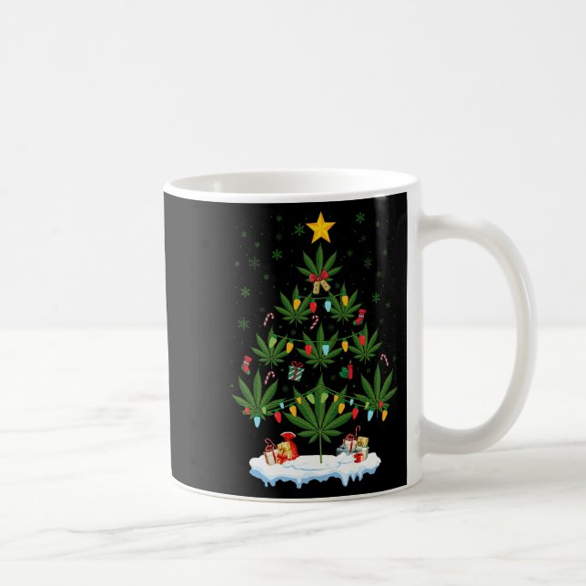 Leaf Christmas Tree Weed Stoner Xmas Premium  Coffee Mug (Right)