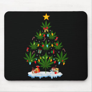 Leaf Christmas Tree Weed Stoner Xmas Premium Tri-b Mouse Mat