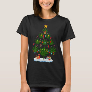 Leaf Christmas Tree Weed Stoner Xmas Premium Tri-b T-Shirt