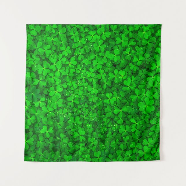 Leaf clover green shamrock spring tapestry (Front)