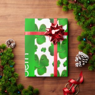 leaf, clover, luck, plant, green, shamrock, nature wrapping paper
