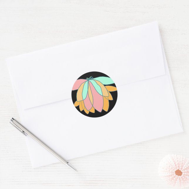Leaf Clusters  Classic Round Sticker (Envelope)