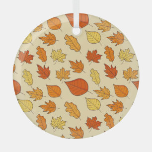 Leaf Concept: Autumn Symbol Pattern Glass Tree Decoration