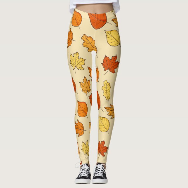 Leaf Concept: Autumn Symbol Pattern Leggings (Front)